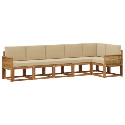 Ensemble de canapés d'extérieur 6 pcs Naturel et Beige 636362636362