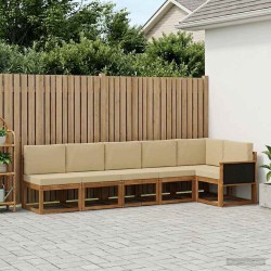 Ensemble de canapés d'extérieur 6 pcs Naturel et Beige 636363636363