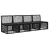 Canapé 4 places 4 pcs 4-Nombre de places Noir polyrotin 636364636364