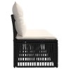 Canapé 4 places 4 pcs 4-Nombre de places Noir polyrotin 636364636364