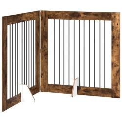 Porte de chien pliable avec supports 2 pcs Chêne fumé 200,5 cm 636371636371