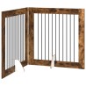 Porte de chien pliable avec supports 2 pcs Chêne fumé 200,5 cm 636371636371