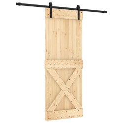 Porte coulissante Naturel et noir 80 x 210 cm 636378636378