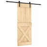 Porte coulissante Naturel et noir 80 x 210 cm 636378636378