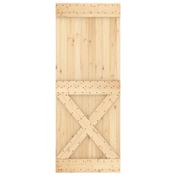 Porte coulissante Naturel et noir 80 x 210 cm 636378636378