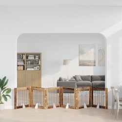 Porte de chien pliable avec supports 6 pcs Bois ancien 482 cm 636385636385