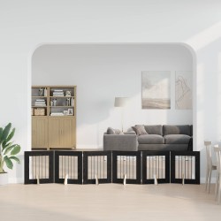 Porte de chien pliable avec supports 6 pcs Chêne noir 362 cm 636386636386