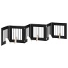 Porte de chien pliable avec supports 6 pcs Chêne noir 362 cm 636386636386