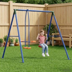 Cadre de balançoire extérieur avec glisseur pour jusqu'à 3 enfants 636389636389