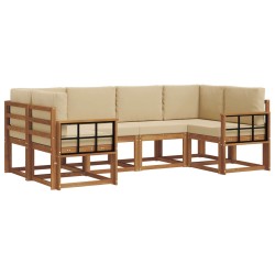 Ensemble de canapés d'extérieur 6 pcs Naturel et Beige 636392636392