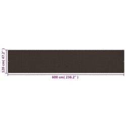 Écran de balcon Marron 120x600 cm PEHD 636407636407