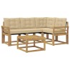 Ensemble de canapés d'extérieur 5 pcs Blanc et Beige 636415636415