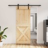 Porte coulissante Naturel et noir 80 x 210 cm 636417636417
