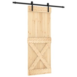 Porte coulissante Naturel et noir 80 x 210 cm 636417636417