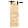 Porte coulissante Naturel et noir 80 x 210 cm 636417636417