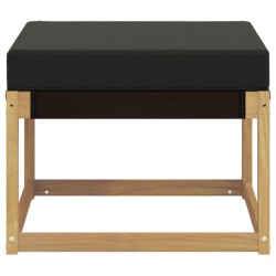 Pouf d'Extérieur Bois d'acacia massif et tissu Textilène Blanc 636419636419