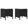 Pouf de Jardin 2 Pièce Noir et Crème 38 x 38 x 45 cm Rotin PE 636425636425