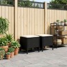 Pouf de Jardin 2 Pièce Noir et Crème 38 x 38 x 45 cm Rotin PE 636425636425