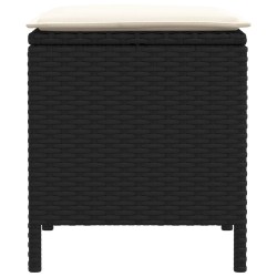 Pouf de Jardin 2 Pièce Noir et Crème 38 x 38 x 45 cm Rotin PE 636425636425