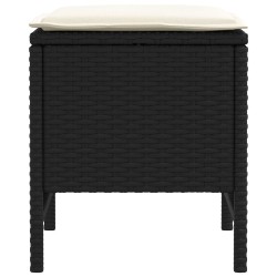 Pouf de Jardin 2 Pièce Noir et Crème 38 x 38 x 45 cm Rotin PE 636425636425
