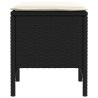Pouf de Jardin 2 Pièce Noir et Crème 38 x 38 x 45 cm Rotin PE 636425636425