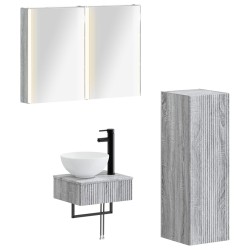 Ensemble d'armoire de salle de bain 4 pcs Sonoma gris 636426636426