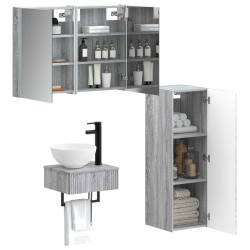 Ensemble d'armoire de salle de bain 4 pcs Sonoma gris 636426636426