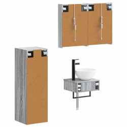Ensemble d'armoire de salle de bain 4 pcs Sonoma gris 636426636426
