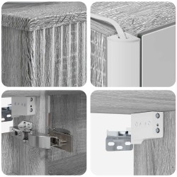 Ensemble d'armoire de salle de bain 4 pcs Sonoma gris 636426636426