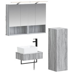 Ensemble d'armoire de salle de bain 4 pcs Sonoma gris 636428636428