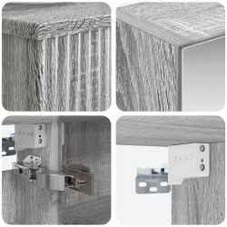 Ensemble d'armoire de salle de bain 4 pcs Sonoma gris 636428636428