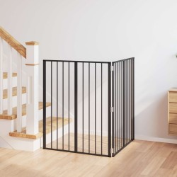 Porte pour chien 2 pcs Noir 80 x 100 cm Acier galvanisé 636431636431