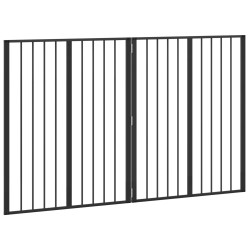 Porte pour chien 2 pcs Noir 80 x 100 cm Acier galvanisé 636431636431