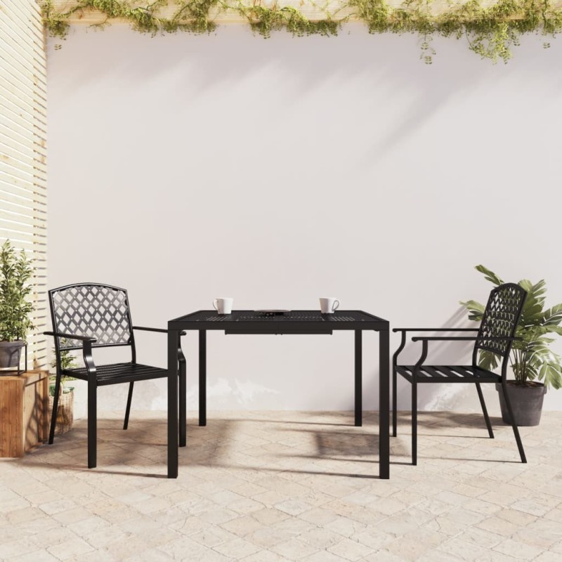Ensemble à manger de jardin 3 pcs anthracite acier 636432636432