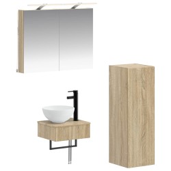 Ensemble d'armoire de salle de bain 4 pcs Chêne Sonoma 636439636439