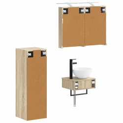 Ensemble d'armoire de salle de bain 4 pcs Chêne Sonoma 636439636439