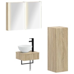 Ensemble d'armoire de salle de bain 4 pcs Chêne Sonoma 636440636440
