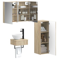 Ensemble d'armoire de salle de bain 4 pcs Chêne Sonoma 636440636440