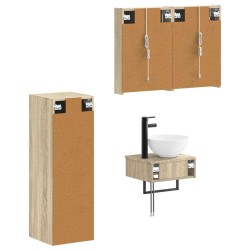 Ensemble d'armoire de salle de bain 4 pcs Chêne Sonoma 636440636440