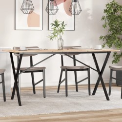 Pieds de table à manger cadre en X 140x60x73 cm acier 636441636441