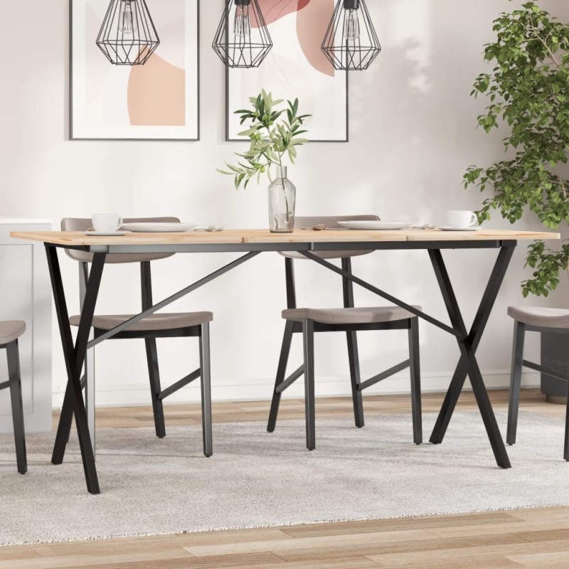 Pieds de table à manger cadre en X 140x60x73 cm acier 636441636441