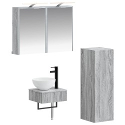Ensemble d'armoire de salle de bain 4 pcs Sonoma gris 636443636443