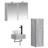 Ensemble d'armoire de salle de bain 4 pcs Sonoma gris 636443636443