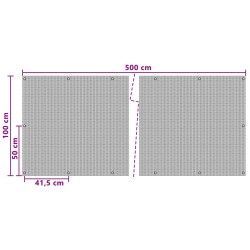 Écran de Balcon avec Œillets Noir 636445636445