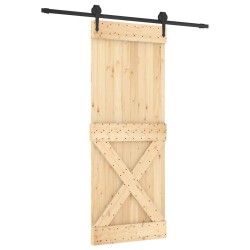 Porte coulissante Naturel et noir 80 x 210 cm 636455636455