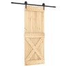 Porte coulissante Naturel et noir 80 x 210 cm 636455636455