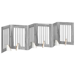 Porte de chien pliable avec supports 6 pcs Sonoma gris 362 cm 636456636456