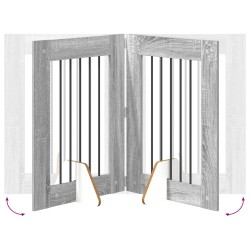 Porte de chien pliable avec supports 6 pcs Sonoma gris 362 cm 636456636456