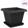 Pots de plantes 24 pcs Noir 38 x 38 x 30 cm Plastique 636459636459
