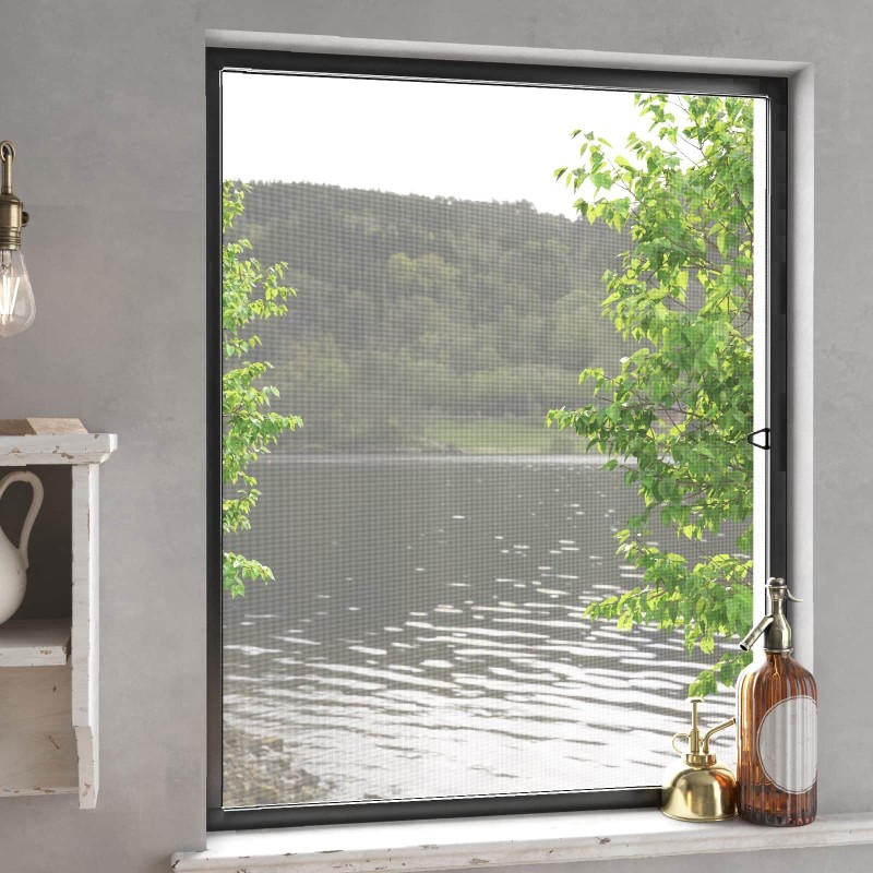 Écran anti-insectes pour fenêtres Anthracite 110 x 130 cm 636461636461